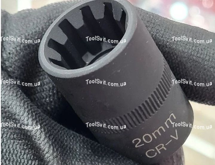 Головка для тормозного суппорта PORSCHE, AUDI, 10 шлицов (L=38 мм; 20 мм; 1/2'') Force 9B0402B 9B0402B F фото