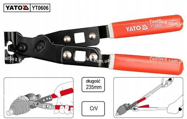 Щипцы для хомутов на кожухи 235 мм YATO YT-0606 YT-0606 фото