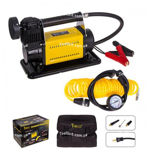 Компресор "T-max" 30A/150psi/72L/min/ клеми/шланг T-max 8072601 8072601 фото