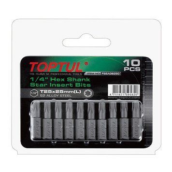 Набір викруткових насадок 1/4" TOPTUL L 25 мм T40 10 од. FSEA0840G FSEA0840G фото