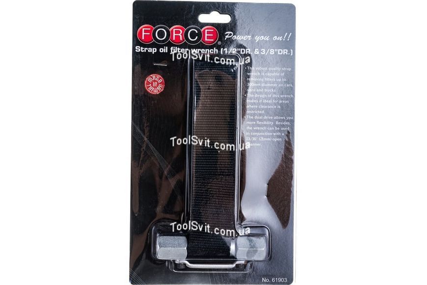 Съемник ленточный для масляного фильтра с диаметром 0-300 мм FORCE 61903 F 61903 F фото