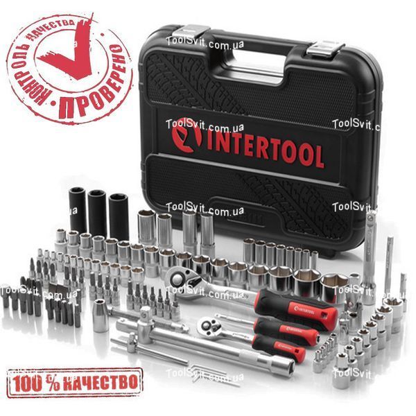 Набір інструментів 1/2 "& 1/4" 111 од., Cr-V INTERTOOL ET-8111 ET-8111 фото