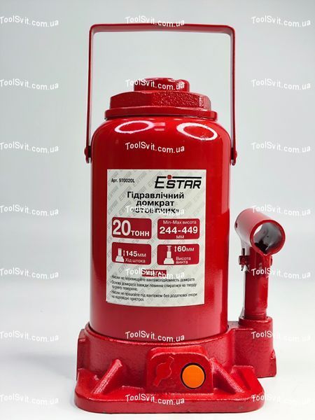 Домкрат "стовпчик" одноштоковий 20&nbsp;т, 244-449&nbsp;мм Estar 970020L 970020L фото