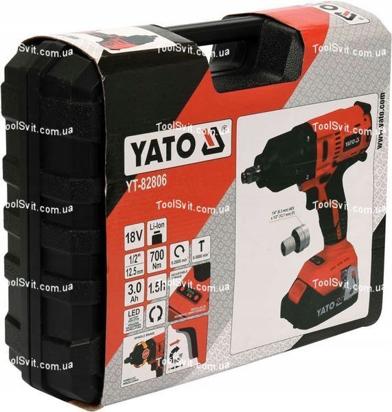 Гайковерт ударный аккумуляторный бесщеточный 700 Нм 1/2" Yato YT-82806 YT-82806 фото