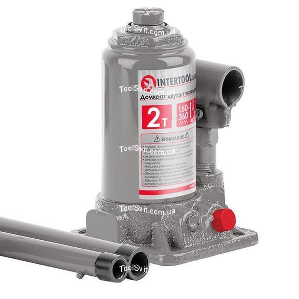 Домкрат "столбик" 2-х штоковый 2 т INTERTOOL GT0031 GT0031 фото