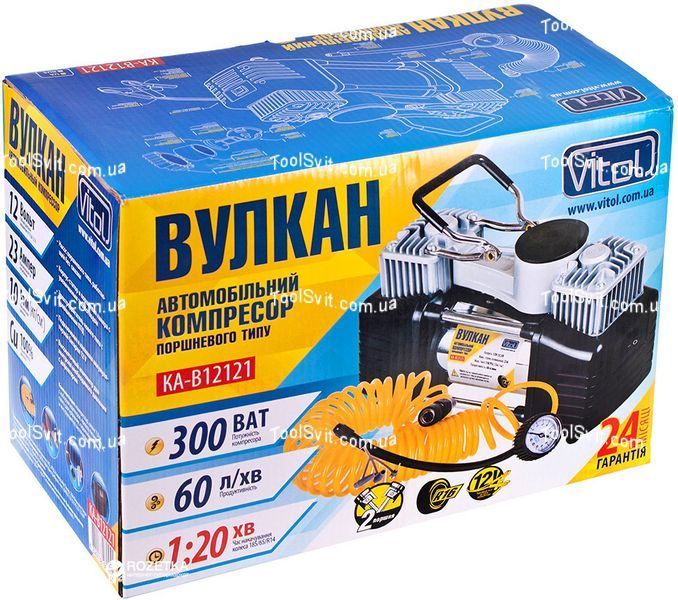 Компрессор автомобильный Вулкан Vitol КА-В12121 КА-В12121 фото