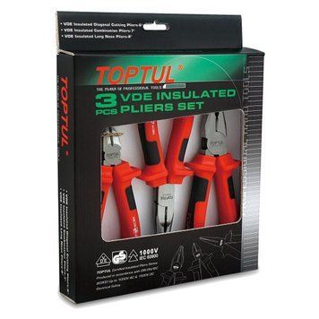 Плоскогубці діелектричні 1000V TOPTUL набір 3од. GAAE0301 GAAE0301 фото