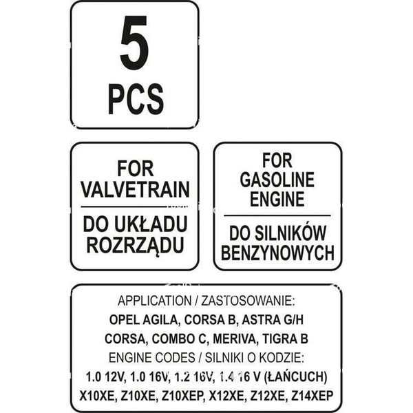 Комплект фіксаторів валів ГРМ OPEL EcoTec 1,0/1,2/1,4 YATO YT-06002 YT-06002 фото
