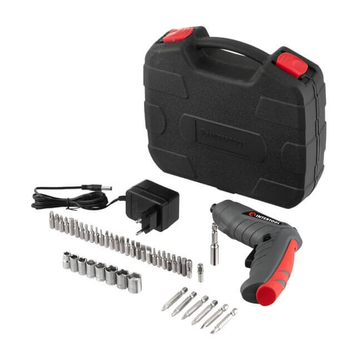 Викрутка акумуляторна 3.6 V, NiCd, поворотна рукоятка, кейс+насадки INTERTOOL DT-0302 DT-0302 фото