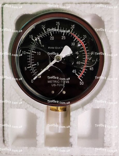 Насос вертикальный двухштоковый к прессу 30 тонн 97097 + Цилиндр гидравлический для пресса с манометром 30 тонн 97325 Profline 97325-101 фото
