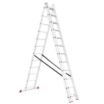 Драбина алюмінієва 3-х секційна універсальна розкладна 3x12 ступ. 7,89 м INTERTOOL LT-0312 LT-0312 фото