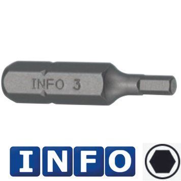 Бита 1/4" 6-гр. (HEX) 6 мм, L=30 мм (INFO 9243006 I) 9243006 I фото