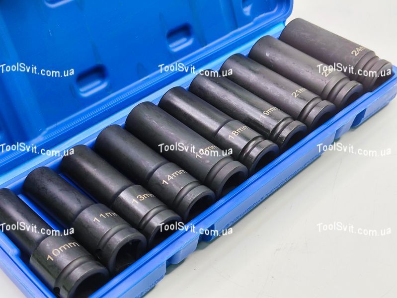 Набір головок ударних глибоких 10-24мм, 1/2", 6-гр. 10од. Profline 68060 68060 фото
