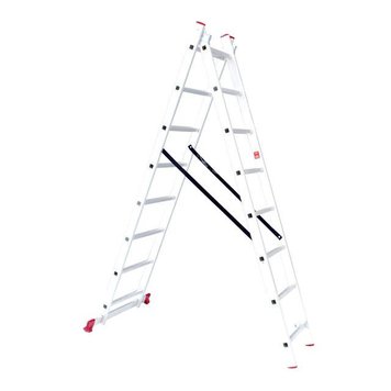 Драбина алюмінієва 2-секційна універсальна розкладна 2x8-ступ. 3,69 м INTERTOOL LT-0208 LT-0208 фото